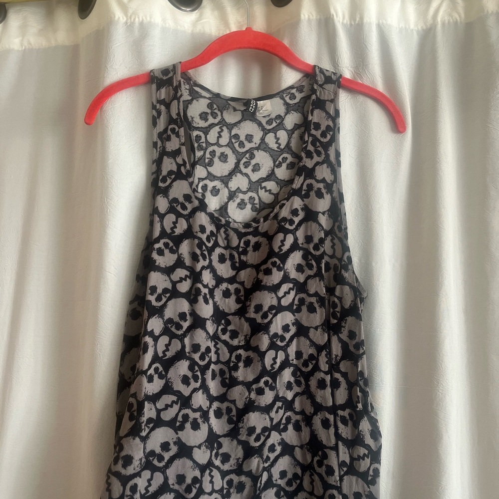 H&M Black and Gray Patterned Tank Top